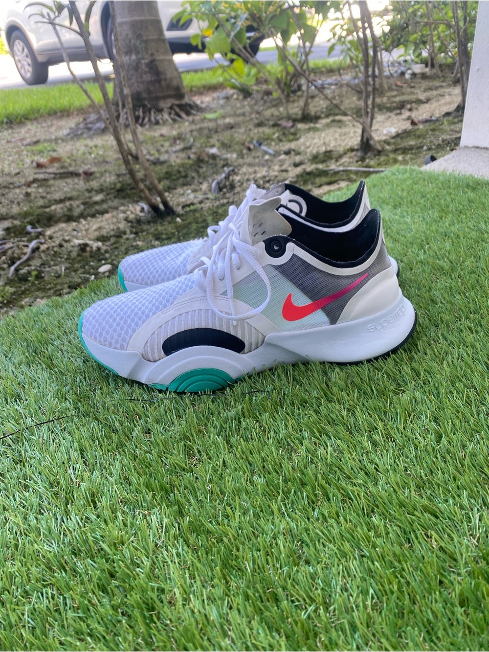 Nike White Teal and Pink Kids' Sneakers